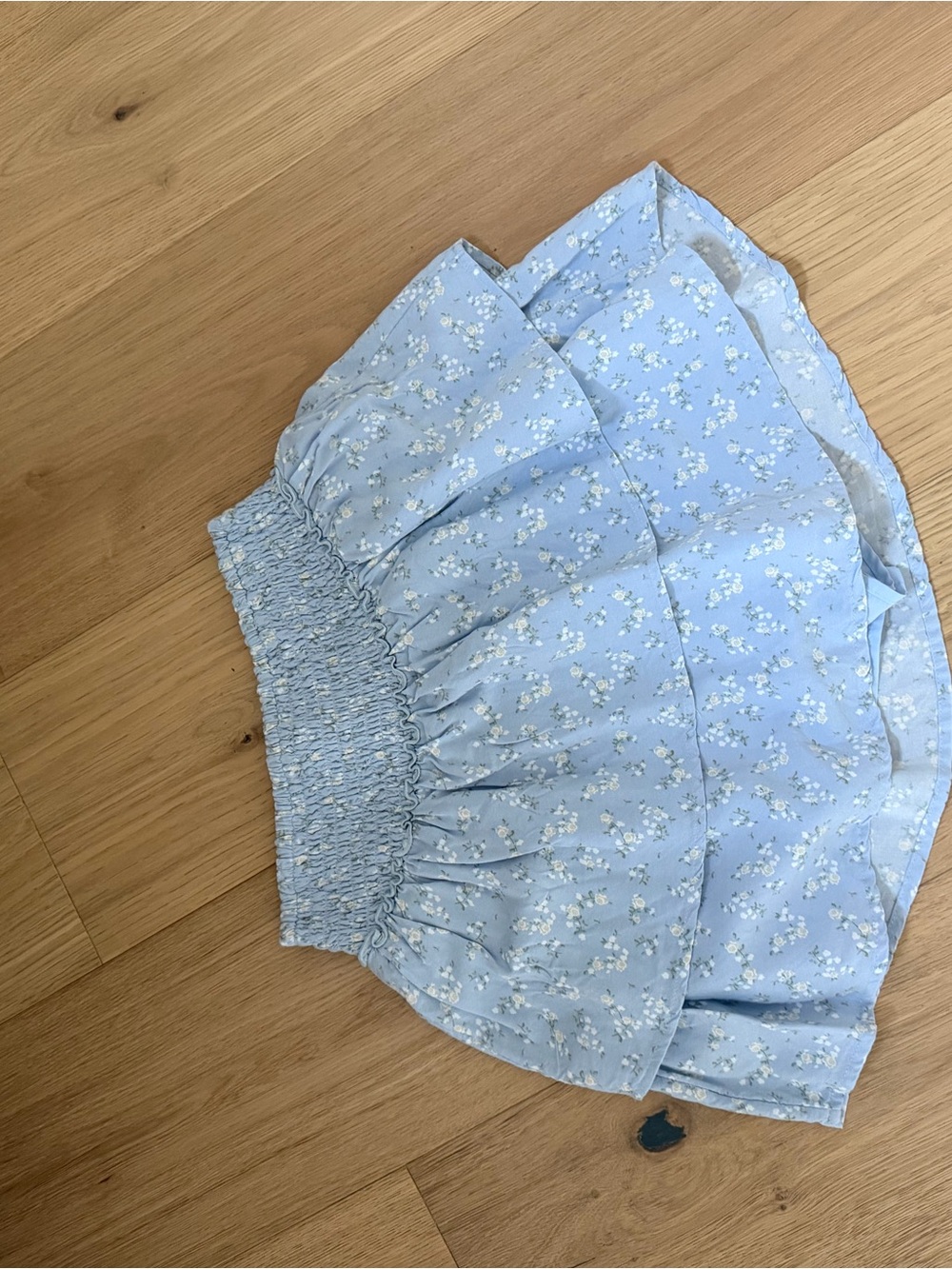 Hollister Light Blue Floral Smocked Skort